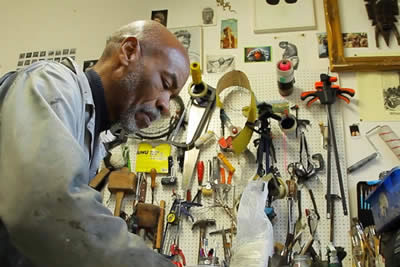 Tam Joseph in his studio